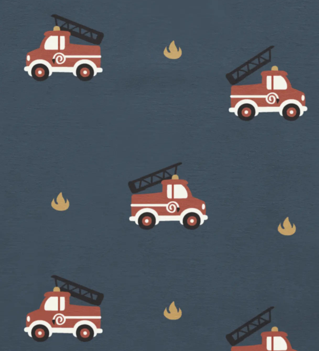 Maxomorra fire engine print in blue made from GOTS organic cotton.