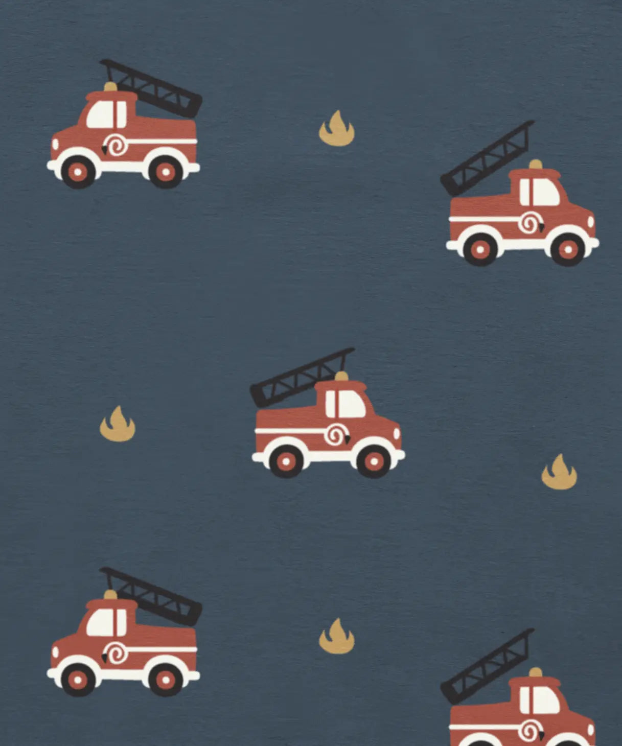 Maxomorra fire engine print in blue made from GOTS organic cotton.