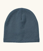 Maxomorra kids GOTS organic cotton jersey style hat in solid blue. 