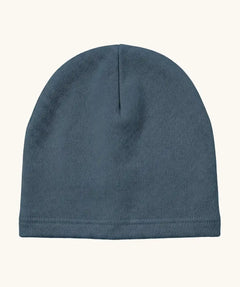 Maxomorra kids GOTS organic cotton jersey style hat in solid blue. 