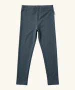 Maxomorra kids GOTS organic cotton leggings in navy with an elasticated waist band.
