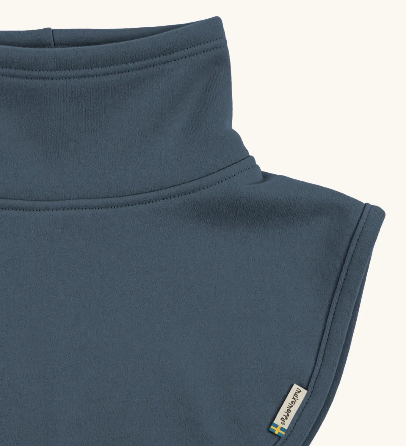 Maxomorra kids neck warmer in blue, made from GOTS organic cotton.