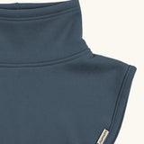Maxomorra kids neck warmer in blue, made from GOTS organic cotton.