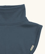 Maxomorra kids neck warmer in blue, made from GOTS organic cotton.