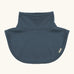 Maxomorra kids GOTS organic cotton jersey material neck warmer in navy with a stand up collar and curved panel for covering the upper chest