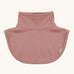 Maxomorra kids GOTS organic cotton jersey material neck warmer in solid pink with a stand up collar and curved panel for covering the upper chest