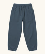 Maxomorra kids baggy sweat pants in navy, features a drawstring cord around the waist and side pockets