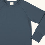 Maxomorra kids long sleeve top in blue, made from GOTS organic cotton.