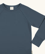 Maxomorra kids long sleeve top in blue, made from GOTS organic cotton.