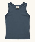 Maxomorra GOTS organic cotton kids tank top in solid blue 