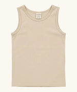 Maxomorra GOTS organic cotton kids tank top in solid cream 