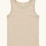 Maxomorra GOTS organic cotton kids tank top in solid cream 