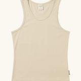 Maxomorra GOTS organic cotton women's tank top in solid cream.