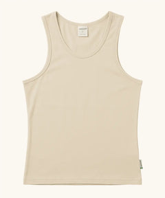 Maxomorra GOTS organic cotton women's tank top in solid cream.