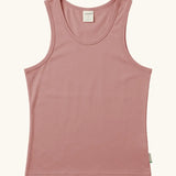 Maxomorra GOTS organic cotton women's tank top in solid pink.