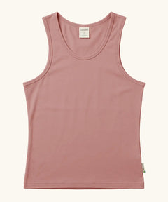 Maxomorra GOTS organic cotton women's tank top in solid pink.