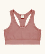 Maxomorra GOTS organic cotton comfort top in solid pink. A cropped vest with an elasticated under band