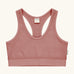 Maxomorra GOTS organic cotton comfort top in solid pink. A cropped vest with an elasticated under band