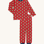 Maxomorra Swedish Santa Adult Long Sleeve Pyjama Set on a plain background.