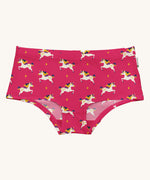 Maxomorra Unicorn Organic Cotton Adult Hipster Briefs on a plain background. 