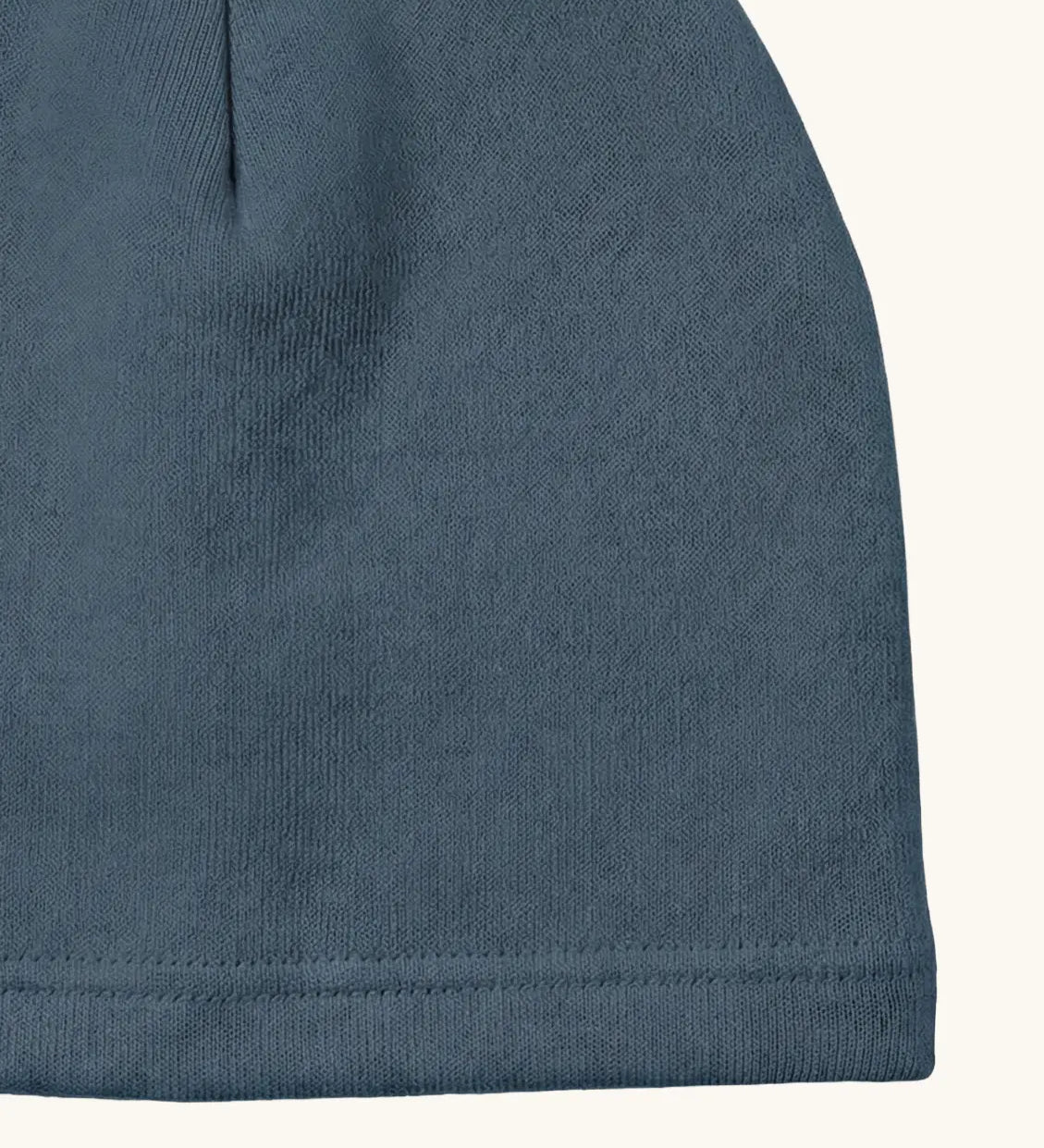 Maxomorra kids beanie hat in blue, made from GOTS organic cotton.