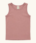 Maxomorra GOTS organic cotton kids tank top in solid pink 
