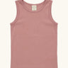 Maxomorra GOTS organic cotton kids tank top in solid pink 