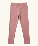 Maxomorra kids GOTS organic cotton leggings in solid pink with an elasticated waist band.