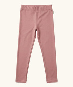Maxomorra kids GOTS organic cotton leggings in solid pink with an elasticated waist band.