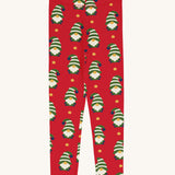 Maxomorra Swedish Santa Leggings on a plain background. 