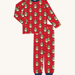 Maxomorra Swedish Santa Long Sleeve Pyjama Set on a plain background. 