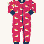 Maxomorra Unicorn Long Sleeve Rompersuit on a plain background. 