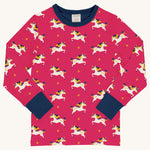 Maxomorra Unicorn Long Sleeve Top on a plain background. 