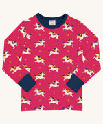Maxomorra Unicorn Long Sleeve Top on a plain background. 
