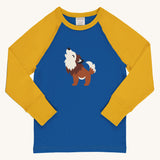 Maxomorra Wolf Raglan Long Sleeve Top on a plain background. 