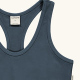 Maxomorra women's comfort top bra in blue, made from GOTS organic cotton.