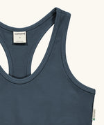 Maxomorra women's comfort top bra in blue, made from GOTS organic cotton.