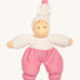 Nanchen Möpschen Doll - Pink. A soft and cuddly doll with pink trousers, a white top and white hat with a pink bobble on top