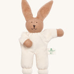 Nanchen Terry Teddy - Rabbit. A soft body baby comforter toy made from terry material. This soft rabbit toy has a white body and light brown hands and head