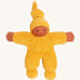 Nanchen Waldorf Pimpel Doll - Gold. A soft and cuddly doll in gold, made from terry fabric and with a little knot in the top of its hat