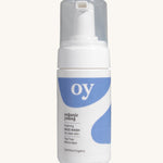 The Oy foaming face wash for clean skin, with tea tree and willow bark, on a cream background