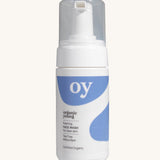 The Oy foaming face wash for clean skin, with tea tree and willow bark, on a cream background