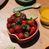 Apple Kids and Baby Wooden bowl filled with strawberries, by Oli and Carol, for sale now at Babipur.