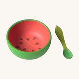 Oli & Carol Wally the watermelon wooden bowl and spoon set available at Babipur.  