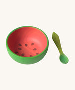 Oli & Carol Wally the watermelon wooden bowl and spoon set available at Babipur.  