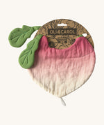 Oli & Carol Ramona the radish baby bib available at Babipur. A organic cotton bib in a shape of a radish