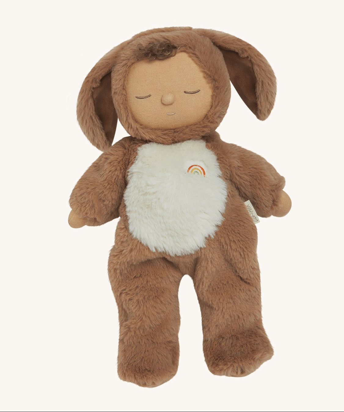 Olli Ella cozy dinkum dog Digby doll available at Babipur. This cosy and fluffy toy doll has a sleeping face and cute floppy ears