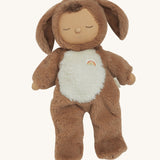 Olli Ella cozy dinkum dog Digby doll available at Babipur. This cosy and fluffy toy doll has a sleeping face and cute floppy ears