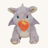 A Olli Ella dinkum dragon flare doll  This light pink fluffy doll has movable limbs and features pink glittery wings and comes with a magnetic fluffy fire piece. This doll is available at Babipur.