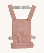 Olli Ella quilted toy carrier in rose available at Babipur. This toy carrier features a buckle on the back and side for a secured fit and can carry a Olli Ella diknum doll